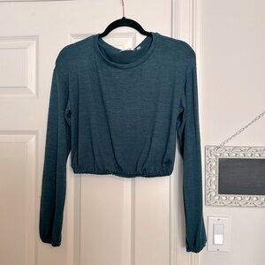 Teal cropped Wilfred Free top